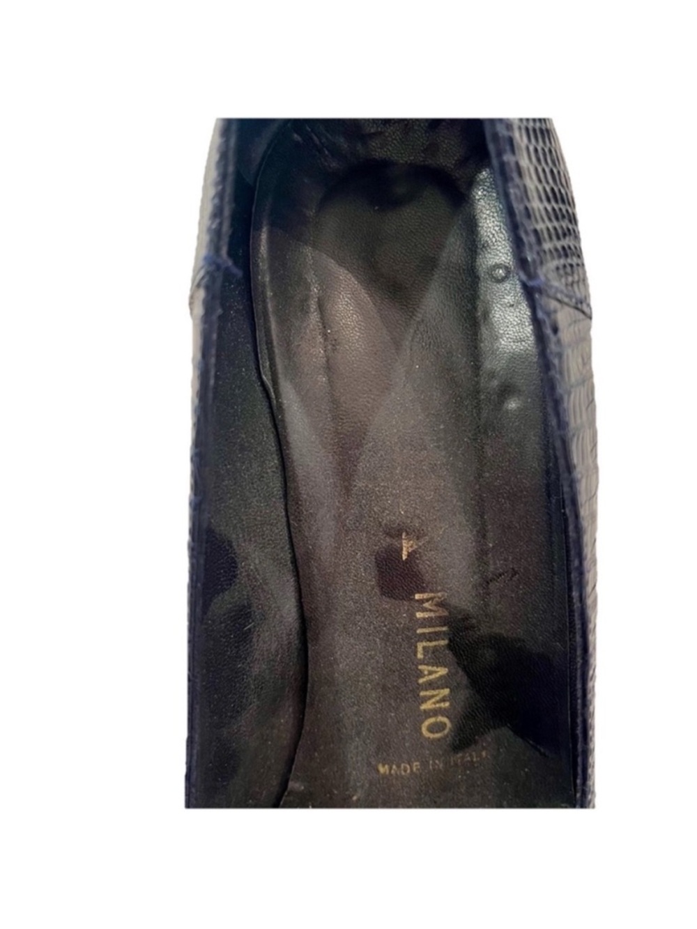 PRADA Exotic Genuine Lizard Size 38 (7.5 US) Navy Blue Heeled Pumps - Picture 7 of 11